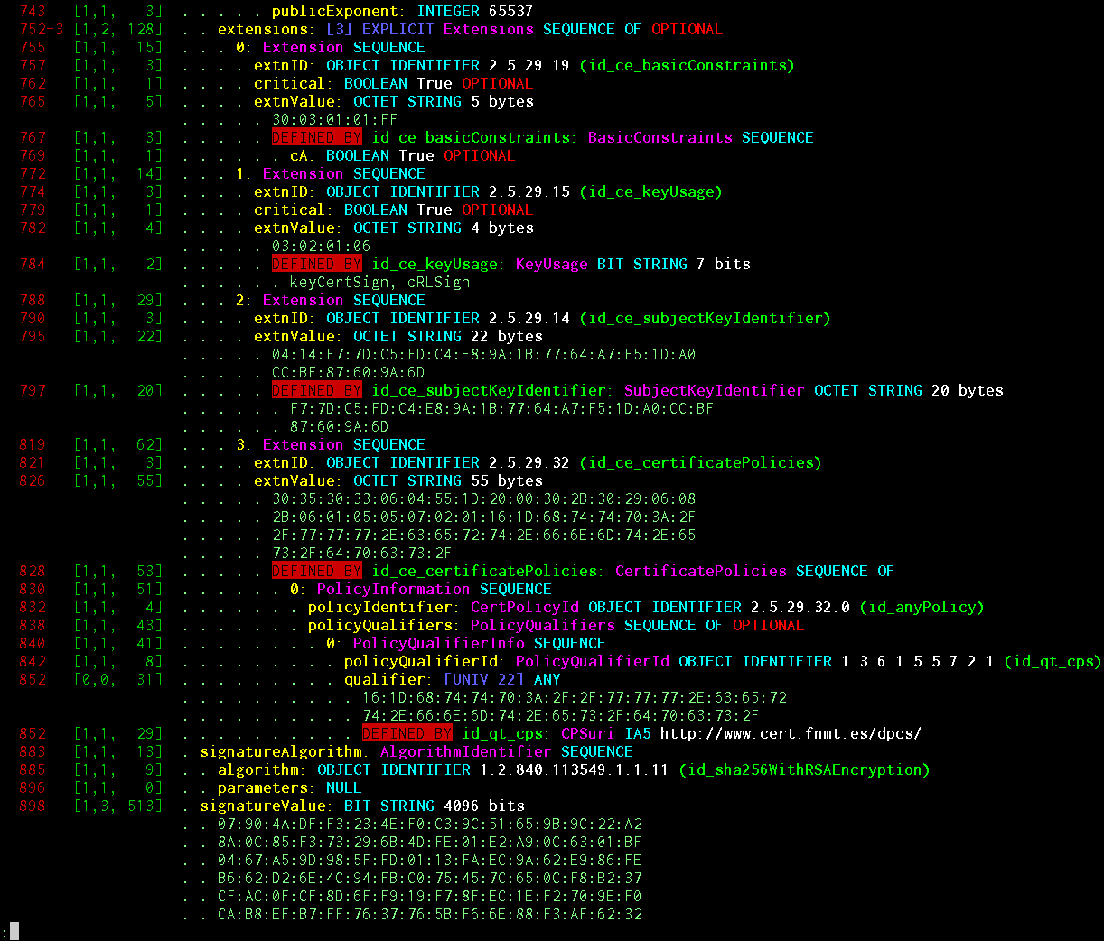 Pretty printing example output